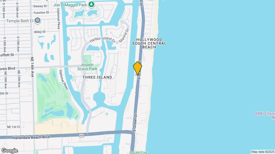 Hollywood Beach Map and Location Details