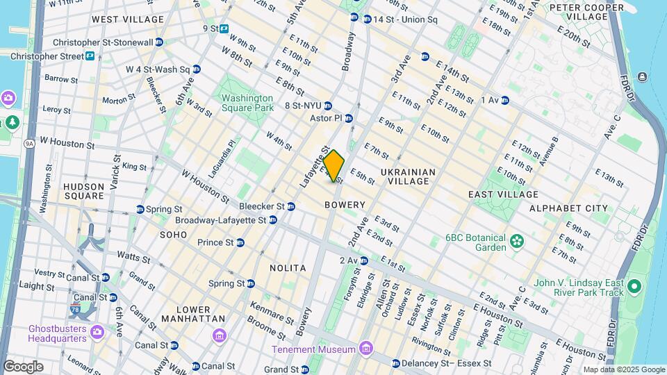 352 Bowery Mapa y Detalles de la Ubicación