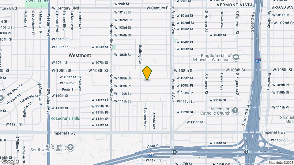 1129 W 109th Pl Map and Location Details