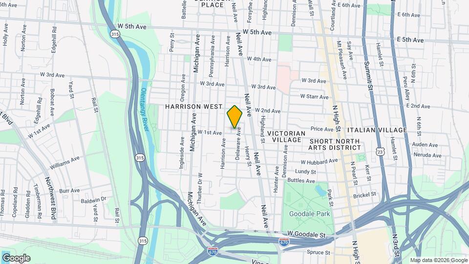 336 W 1st Ave Map and Location Details