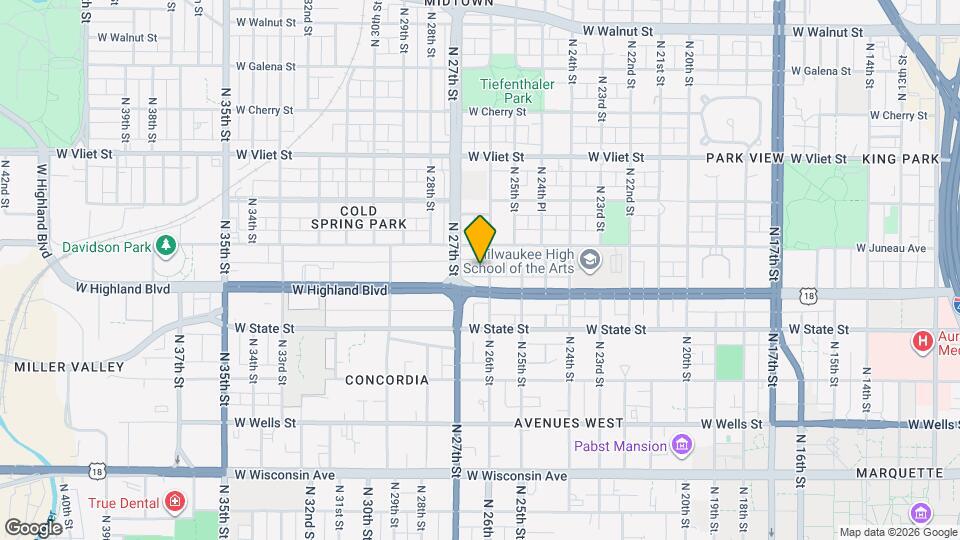 1127 N 26th St Map and Location Details