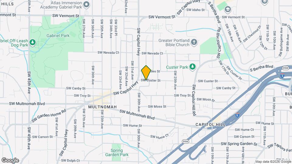 2844 SW Custer St Map and Location Details