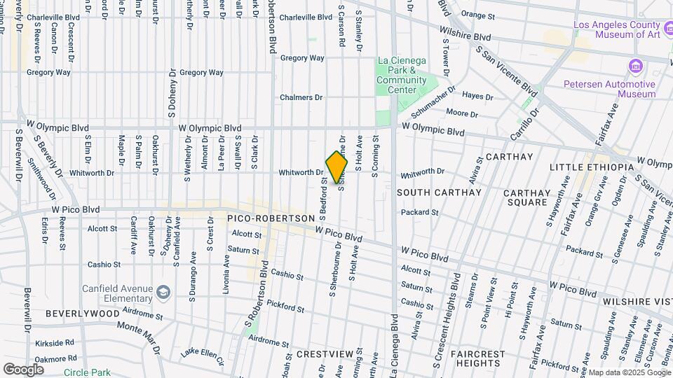 1129 S Sherbourne Dr Mapa y Detalles de la Ubicación