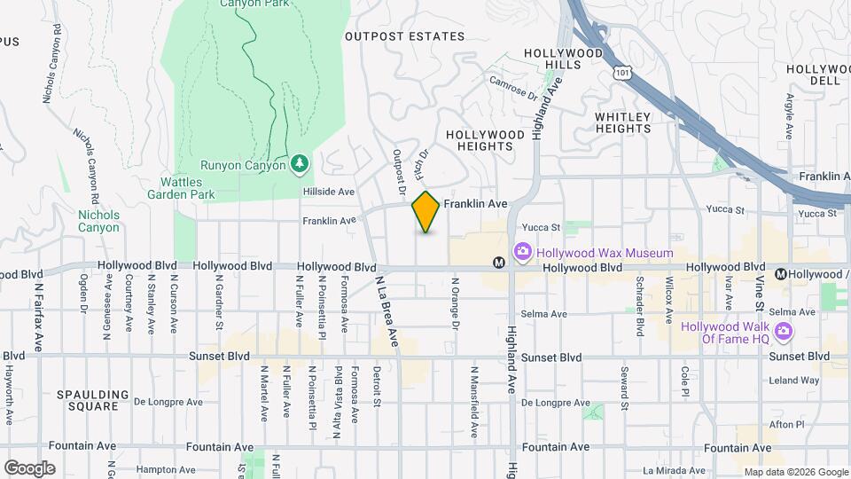 1736 N Sycamore Ave, Unit 210 Mapa y Detalles de la Ubicación