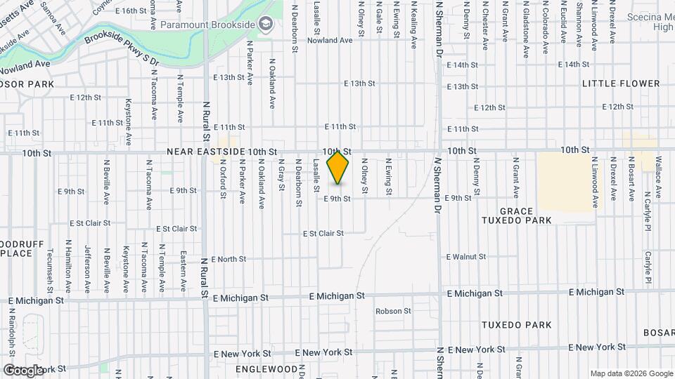 916 N Tuxedo St Map and Location Details