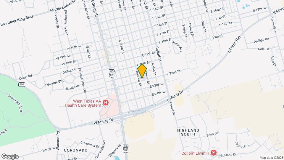 2111 Runnels St Map and Location Details