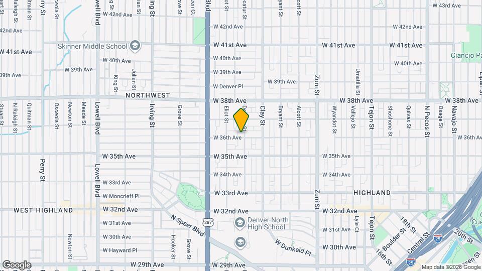 2817 W 36th Ave Map and Location Details