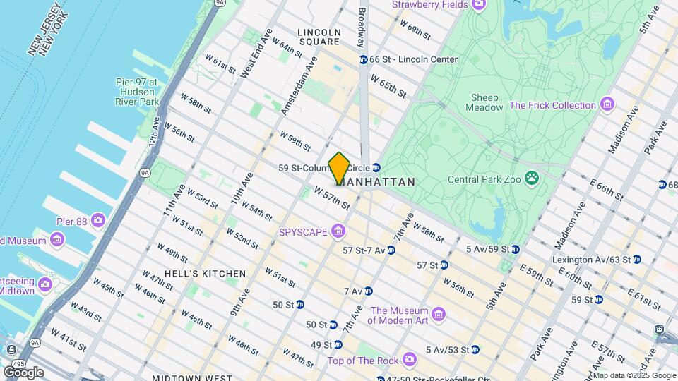 315 W 57th St Map and Location Details