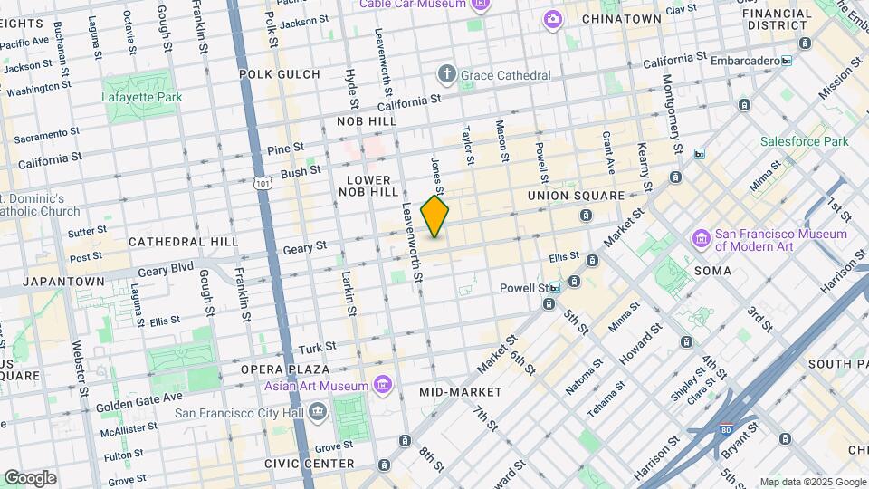 540 O'Farrell St Map and Location Details