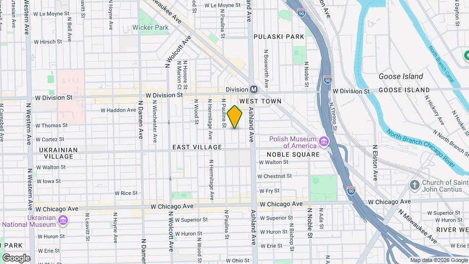 1038 N Marshfield Ave, Unit 3 Map and Location Details