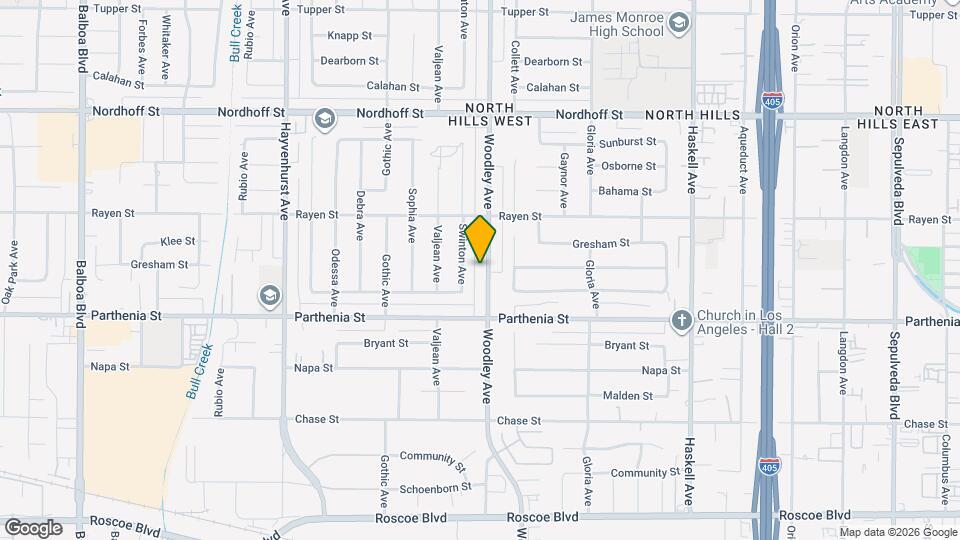 8761 Woodley Ave Map and Location Details
