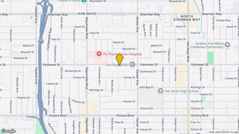 15022 Vanowen St Mapa y Detalles de la Ubicación