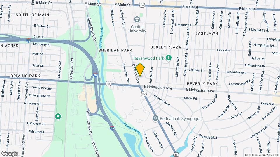 960 College Ave Map and Location Details