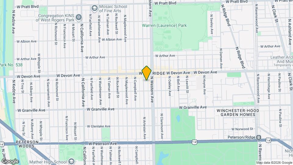 6329 N Artesian Ave, Unit J06P Map and Location Details