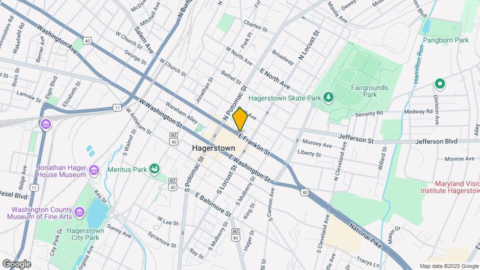 40 E Franklin St Map and Location Details