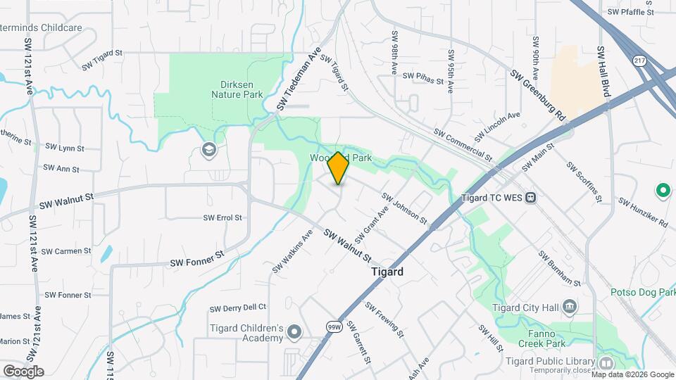 12405 SW Brookside Ave Map and Location Details