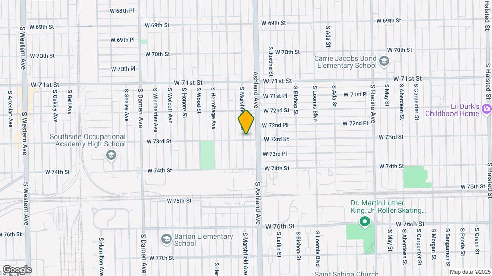 7257 S Marshfield Ave Map and Location Details