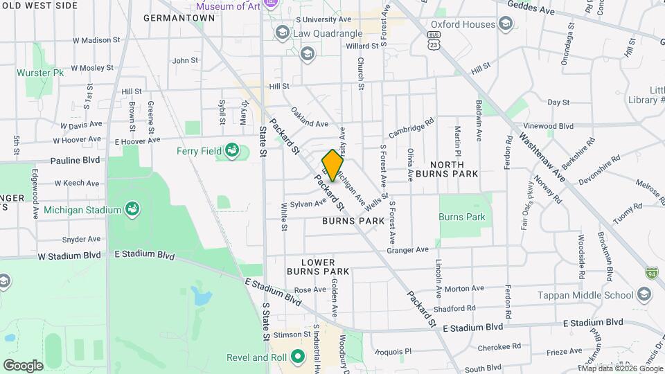 1019 Packard St Map and Location Details