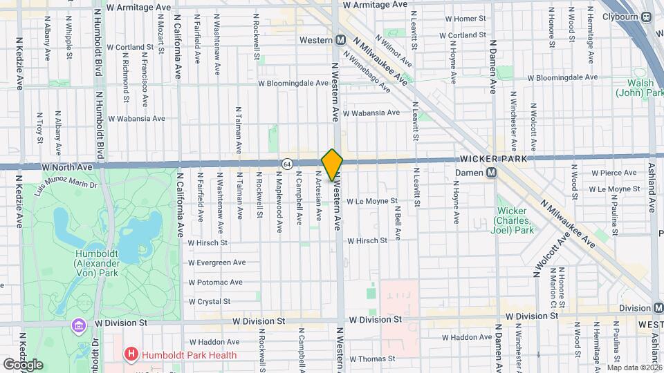 1522 N Western Ave Map and Location Details