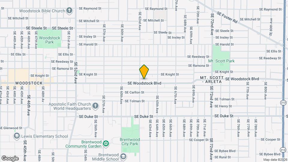 6217-6219-6219 SE Woodstock Blvd Map and Location Details