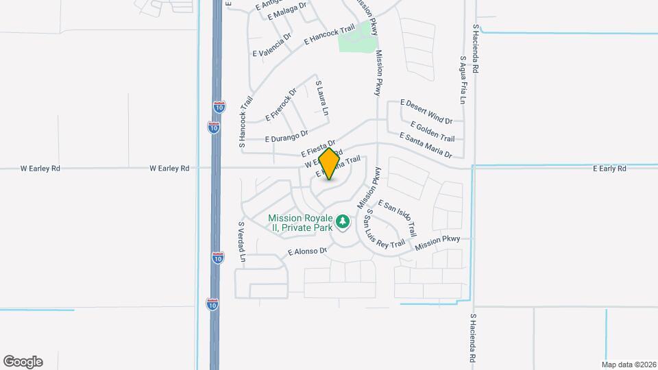 2486 E Dulcinea Trail Map and Location Details