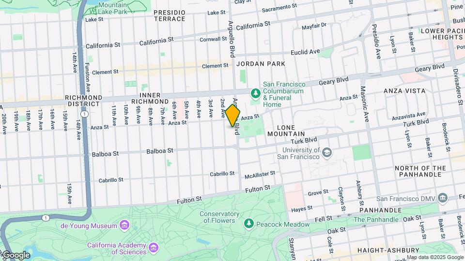 629 Arguello Blvd Map and Location Details