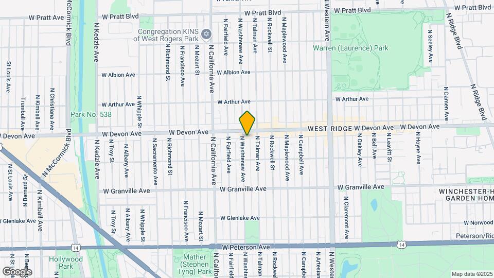 6341 N Washtenaw Ave Map and Location Details