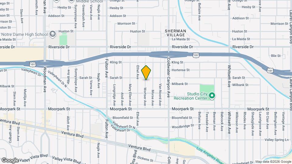 4546 Wortser Ave Map and Location Details