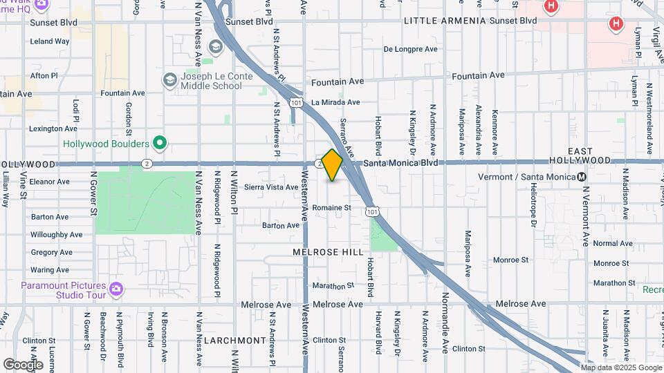 1034 N Oxford Map and Location Details