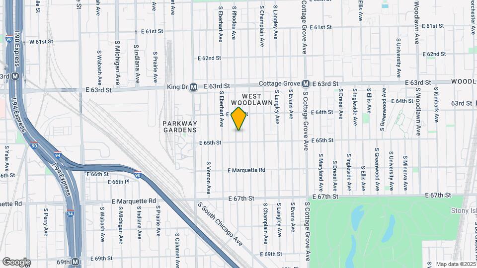 6445 S Rhodes Ave Map and Location Details