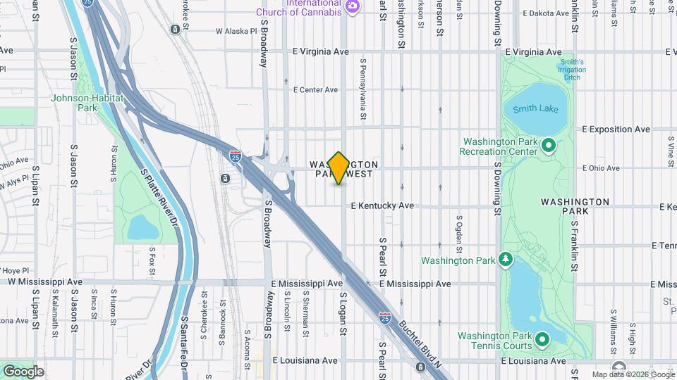 851 S Logan St Map and Location Details