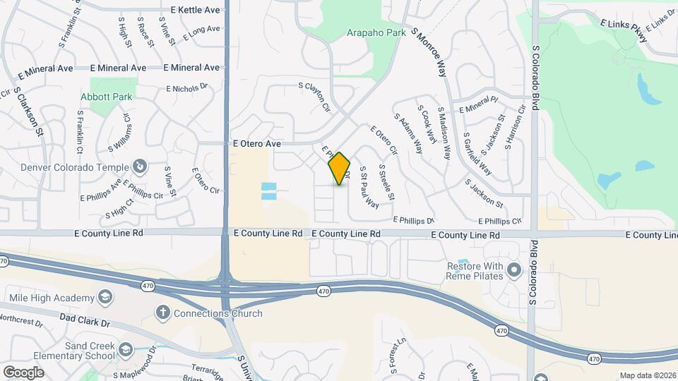 8186 S Fillmore Way Map and Location Details