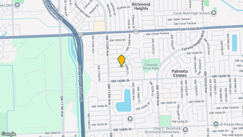 10954 SW 157th Terrace Mapa y Detalles de la Ubicación