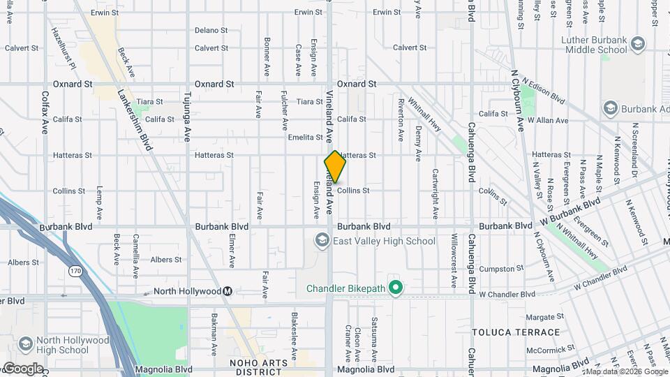5702 Vineland Ave Map and Location Details