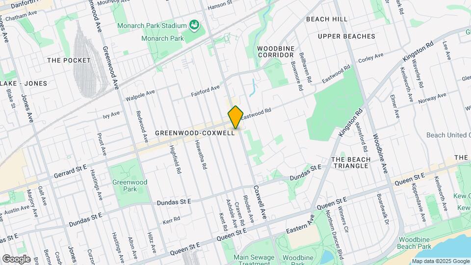 230 Coxwell Ave Map and Location Details