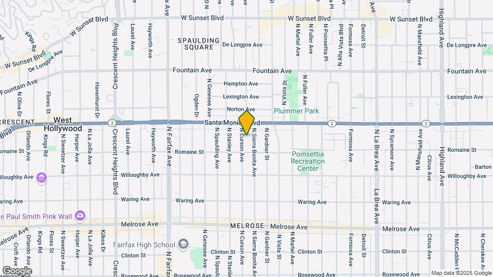 1030 N Curson Ave Map and Location Details