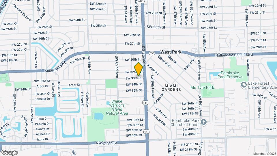 6012 SW 33rd St Map and Location Details