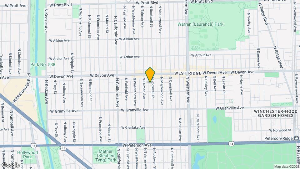 6330 N Rockwell St Map and Location Details