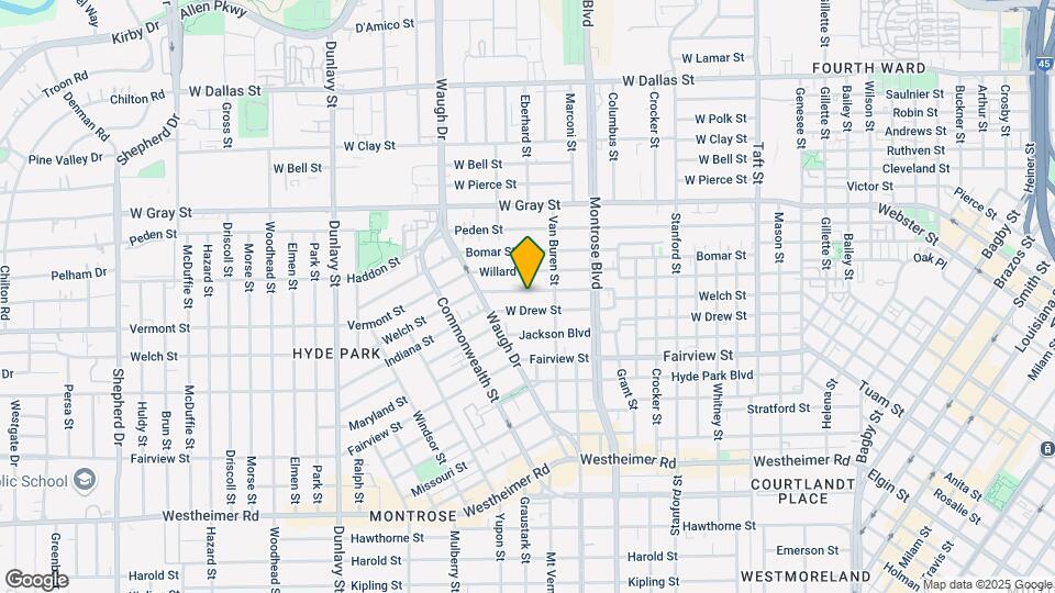 1217 Welch St Mapa y Detalles de la Ubicación