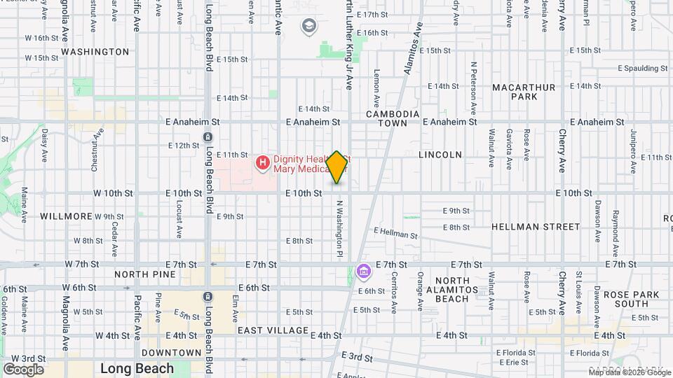 911 E 10th St Map and Location Details