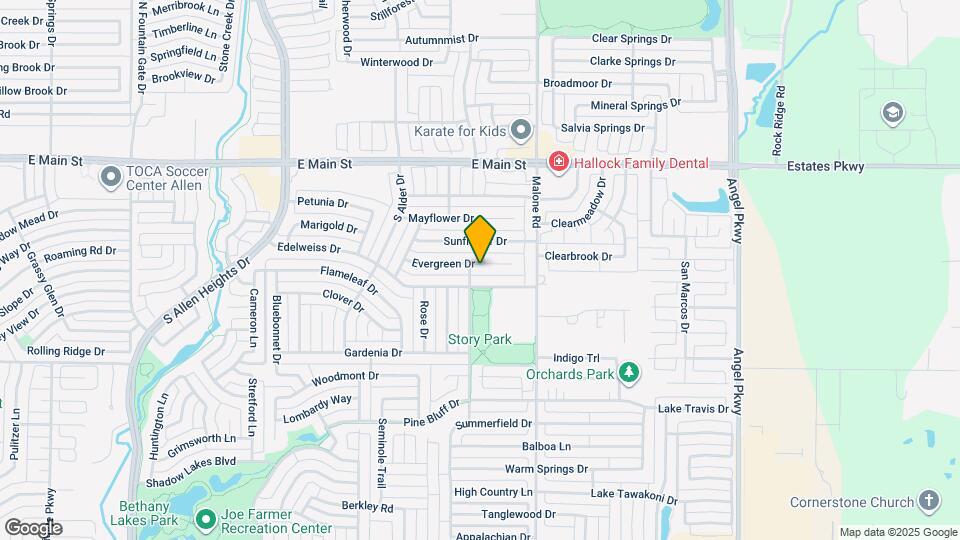 1538 Evergreen Dr Map and Location Details