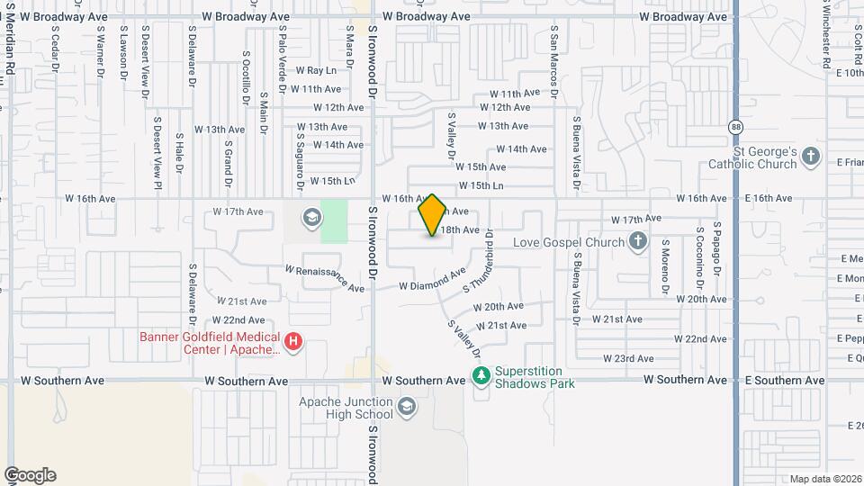 1338 W Mesquite Ave Mapa y Detalles de la Ubicación