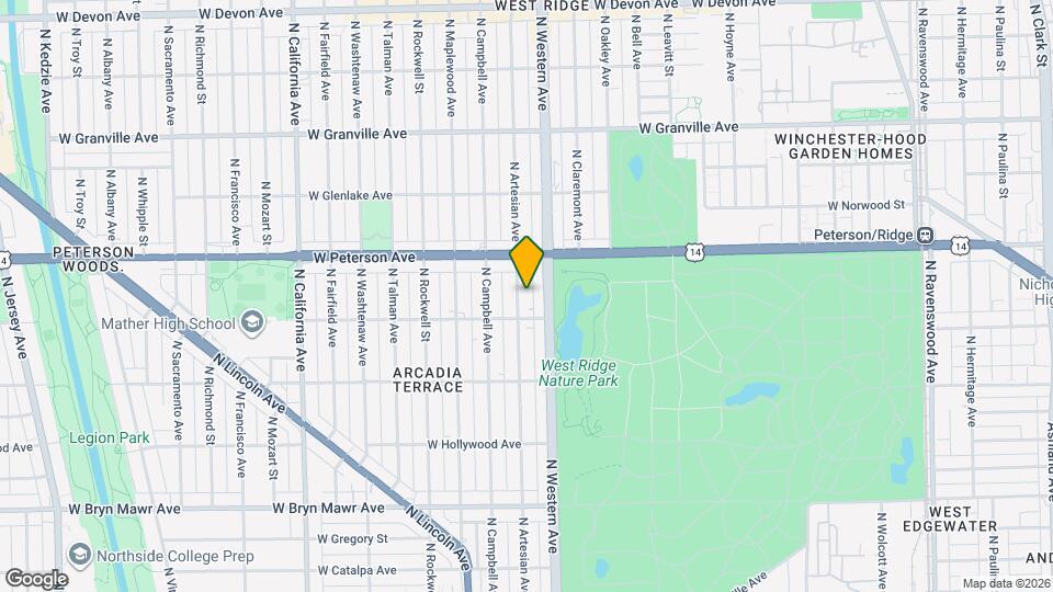 5921 N Artesian Ave, Unit 1 Mapa y Detalles de la Ubicación