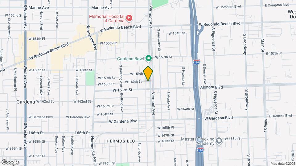 16001 S Vermont Ave Map and Location Details