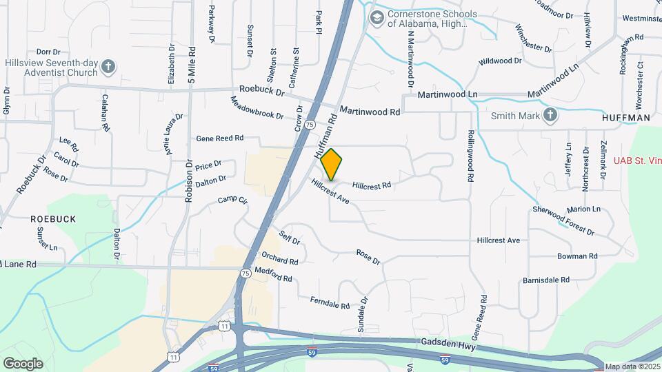 800 Hillcrest Rd Map and Location Details