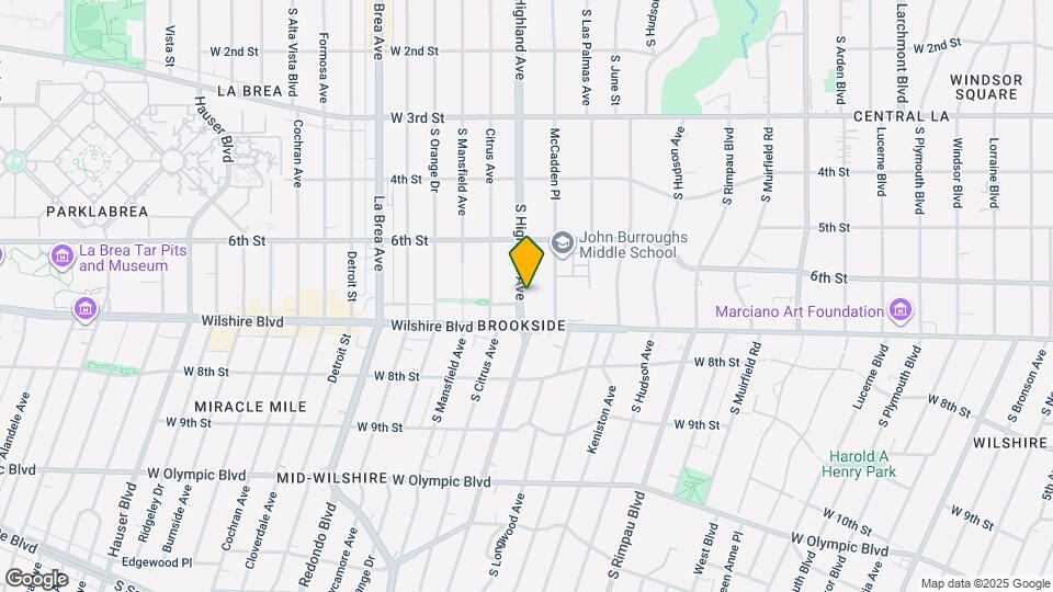 664 S Highland Ave Map and Location Details