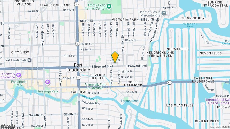 1215 E Broward Blvd Mapa y Detalles de la Ubicación
