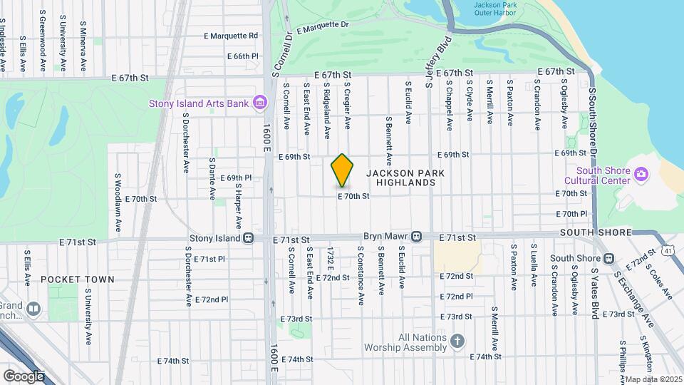 1726 E 70th St Map and Location Details