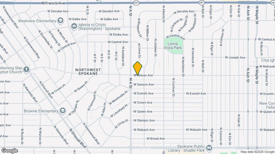 2821 W Rowan Ave Map and Location Details