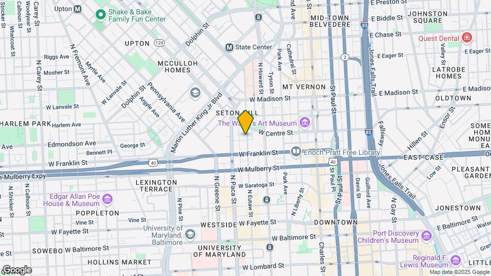 600 N Eutaw St Map and Location Details